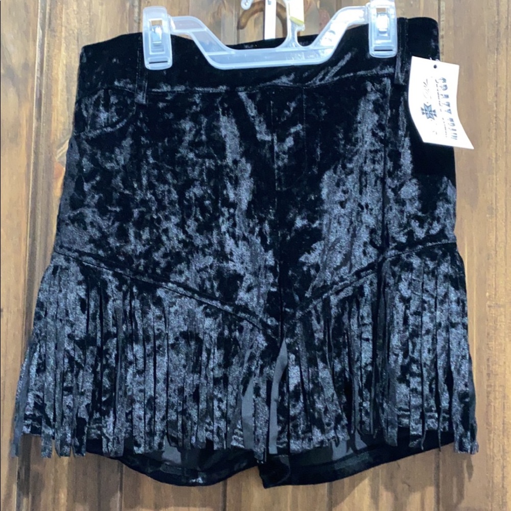 Velvet Fringe Shorts NWT